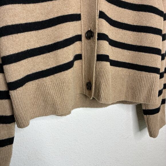 Rails Geneva Camel and Black Striped Wool Cashmere Cardigan XS - Picture 4 of 10